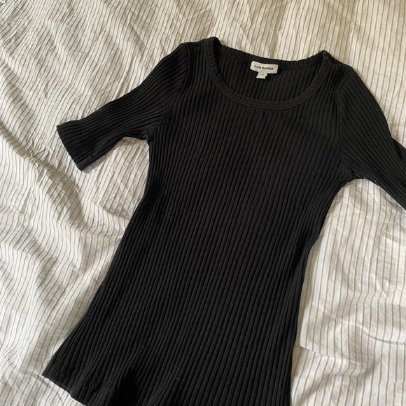 Black ribbed Frank & Oak shirt, stretchy - Picture 2 of 3